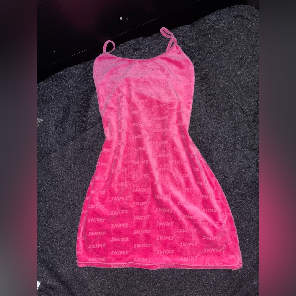 SKIMS Pink NTW Velvety Bodycon Dress